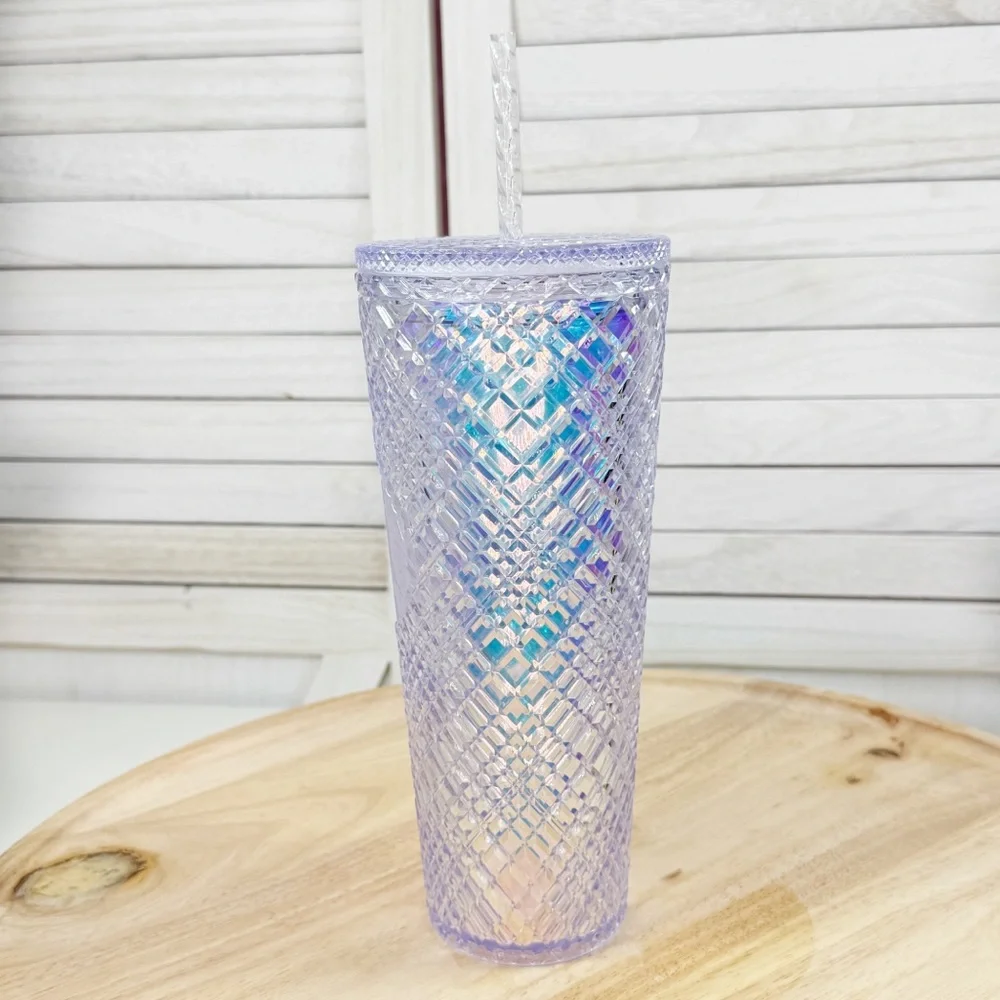 Starbucks Unicorn Clear‎ Iridescent Jewel Cut Tumbler Cup Venti 24oz